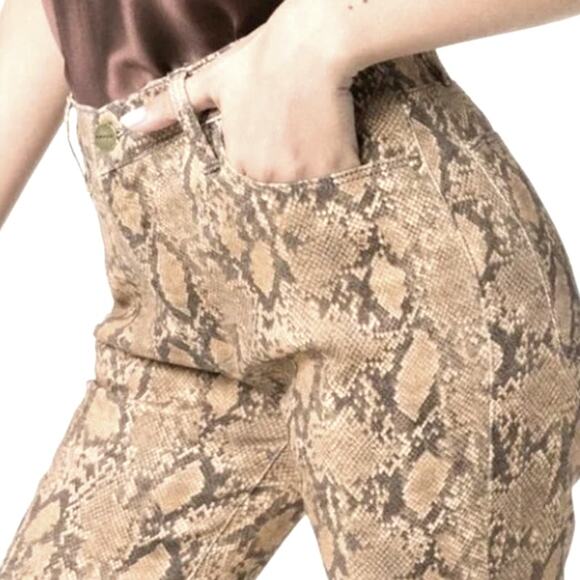Frame Coated Python Brown Pants | Size 27 - Picture 7 of 9